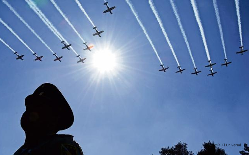 Ensaya Sedena espectáculo para Feria Aeroespacial