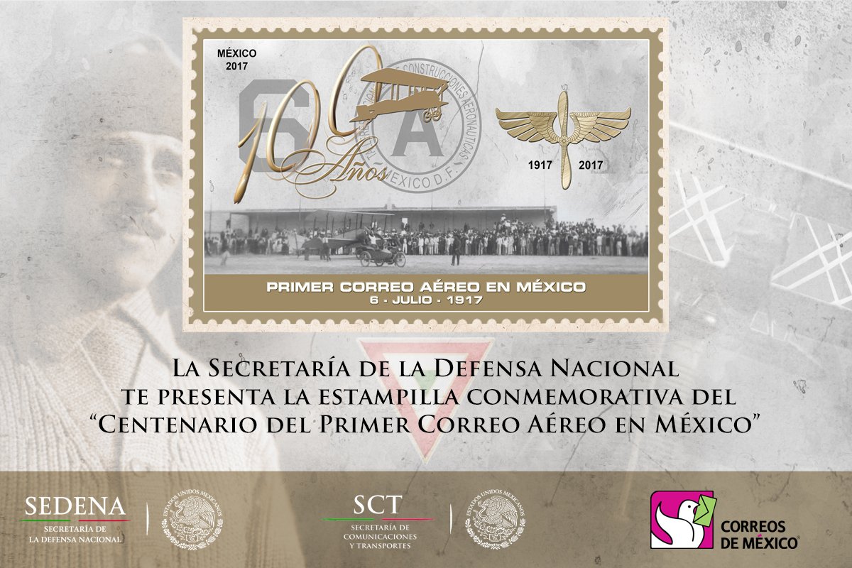 Estampilla Conmemorativa Centenario Primer Correo Aéreo México