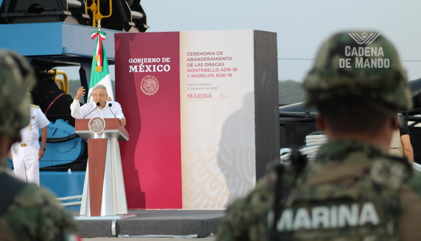 AMLO abanderamiento de dragas Tabasco 2020